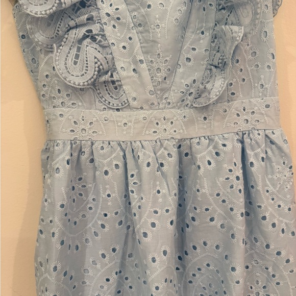 Light Blue Eyelet Ruffle Dress - Picture 4 of 6